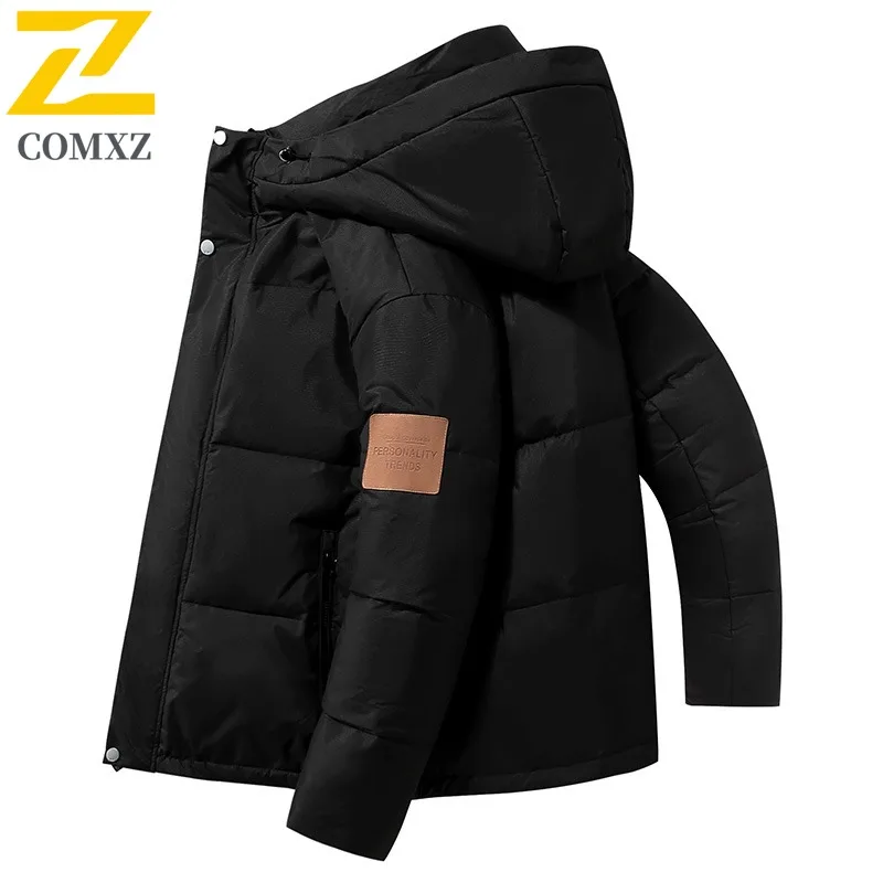 COMXZ 2025 Style National Standard 60% White Duck Down Unisex Trendy Winter Hooded Down Jacket Wear-Resistant Machine-Washable​