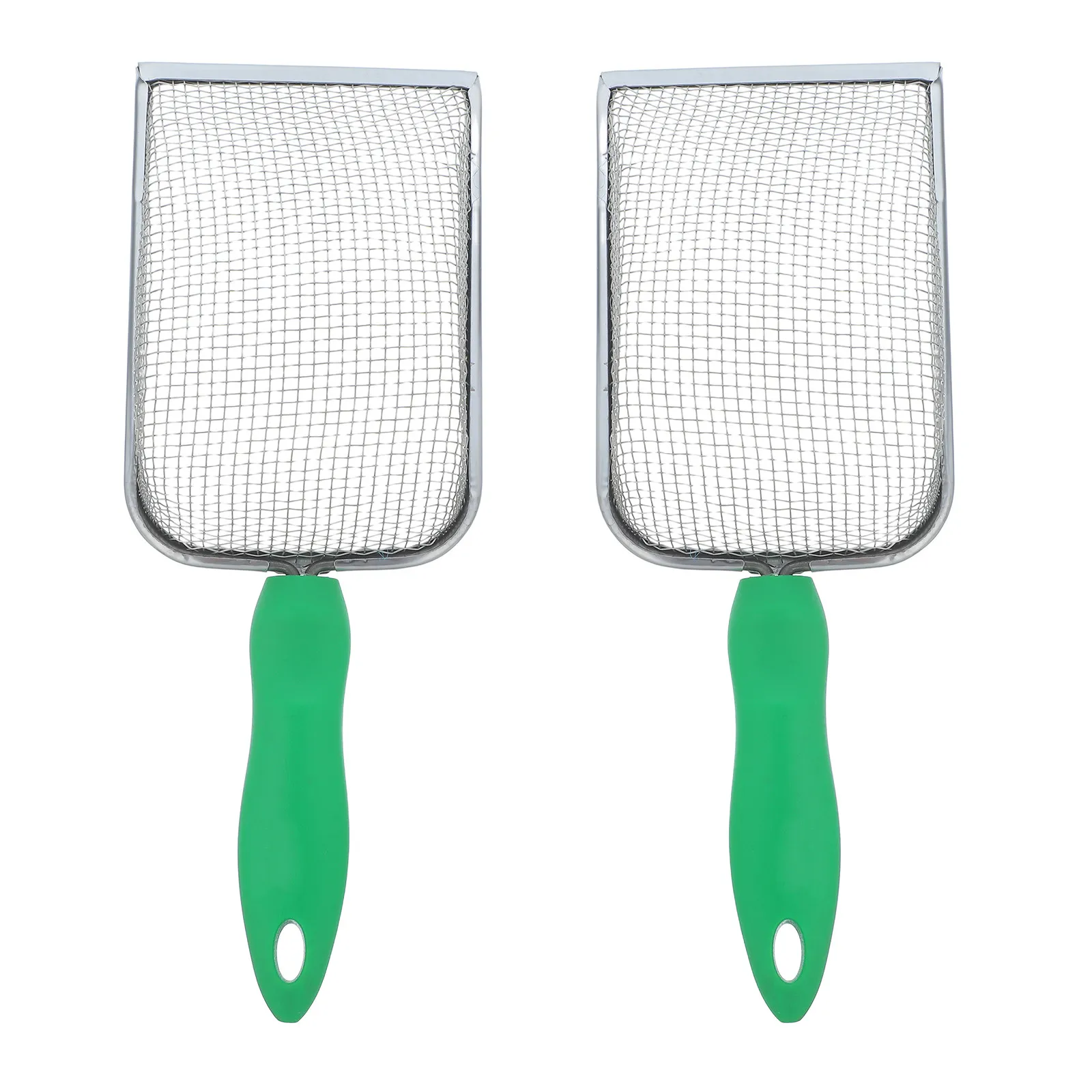 2Pcs Compost Soil Sieve Garden Scoop 8 10 Mesh Stainless Steel Soil Sifter for Potting Sandbox Rock Gravel Sifting Gardening