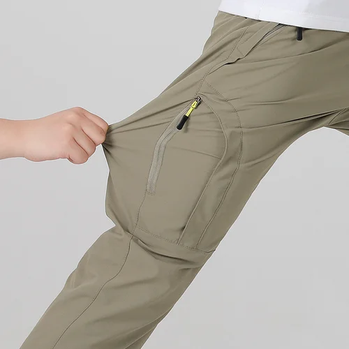 Pantalones elásticos de secado rápido de cuatro lados para hombre, pantalones de Montañismo al aire libre, ligeros y finos para mujer, transpirables elásticos de verano