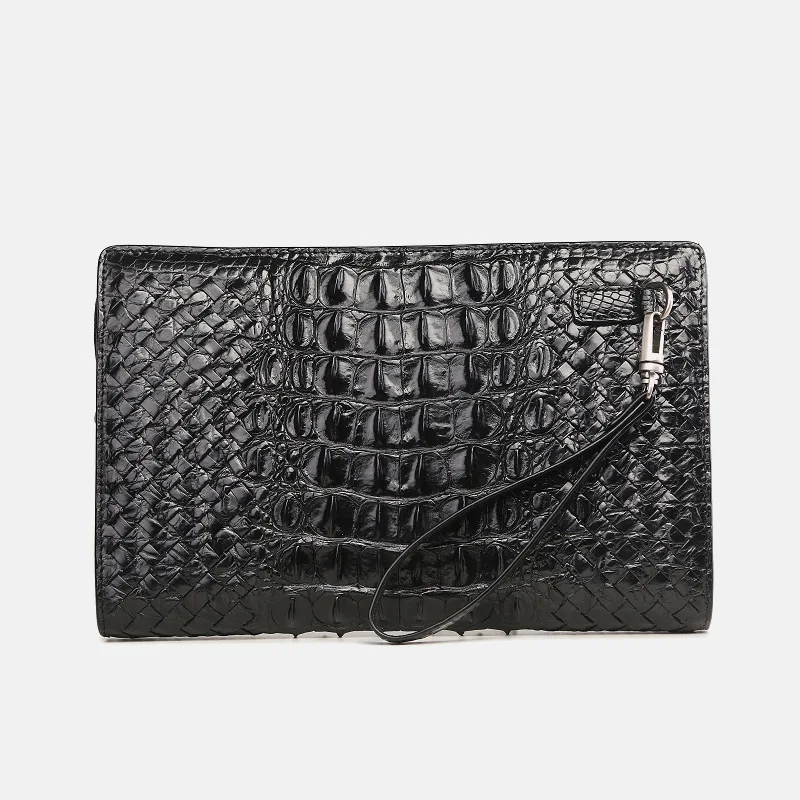 Crocodile Leather 2022 New Men\'s Handbag Real Crocodile Skin Woven Men\'s Clutch Bag Business Practical Handbag Large Capacity 50