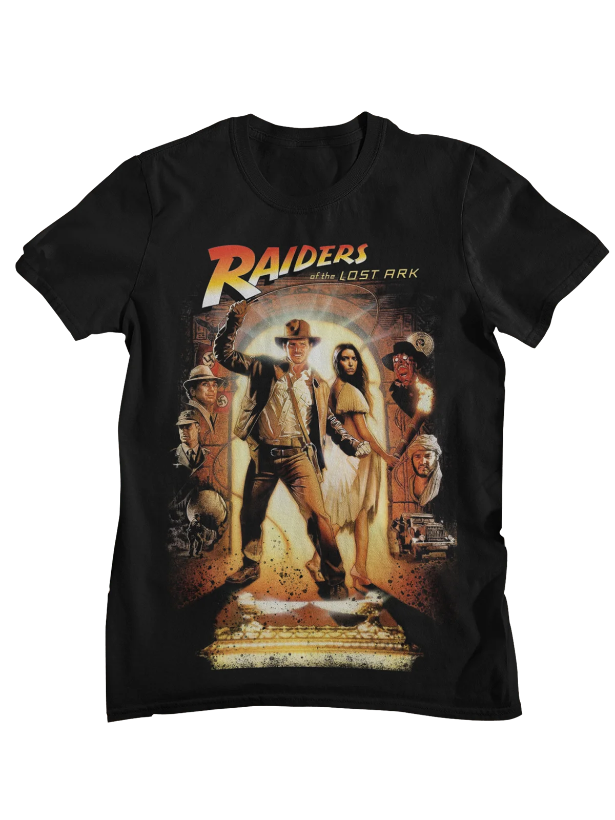 Retro Raiders of the Lost Ark Graphic T Shirt Classic Indiana Jones Print Casual Cotton Crew Neck Unisex Nostalgia Top