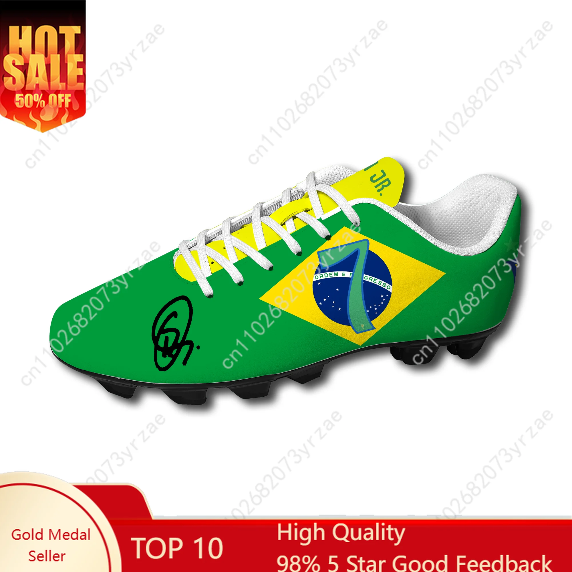 

Brazil Football Shoes NO.7 Vini Jr. Soccer Sneakers Brazilian Flag Mens Womens Teenager Fashion Outdoor Sports Shoe