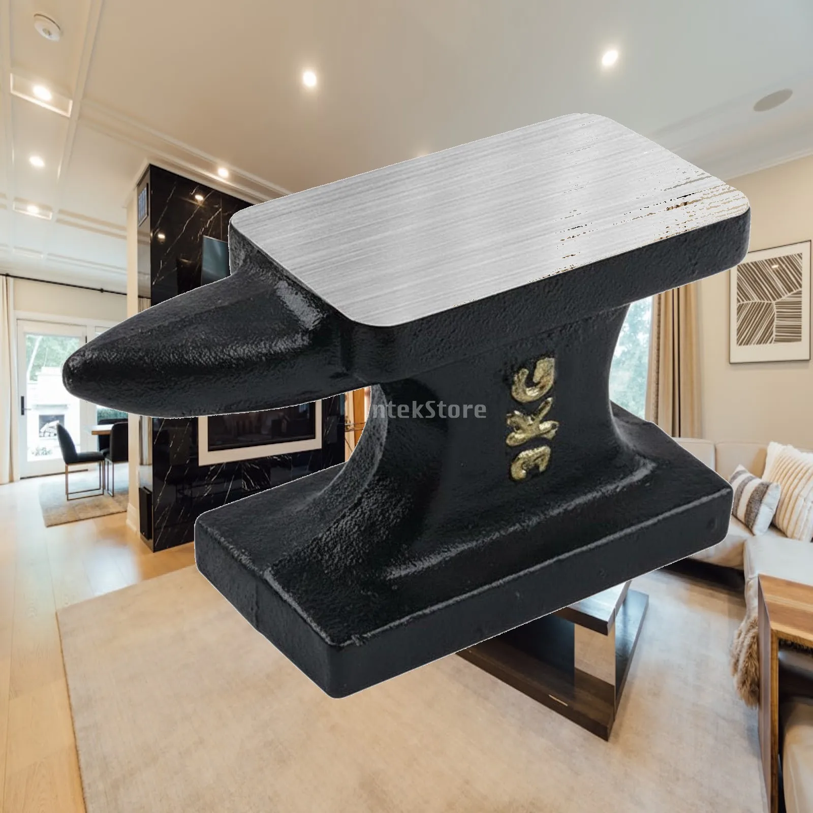 Compact Cast Iron Anvil Flat Top Bench Block Forge Tool for Riveting Precious Metal Work Tools Use