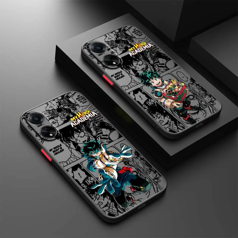 

Anime Hero Boy Cool Phone Case For OPPO Find X3 X5 Lite Pro A98 A94 A93 A78 A79 A76 A58 A57 5G Frosted Translucent