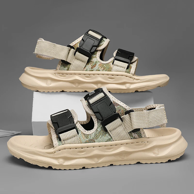 

2026 New Summer Men's Casual Beach Sandals Ultra Light Anti-Slip Detachable 2-in-1 Slide Sandals Fashion Versatile