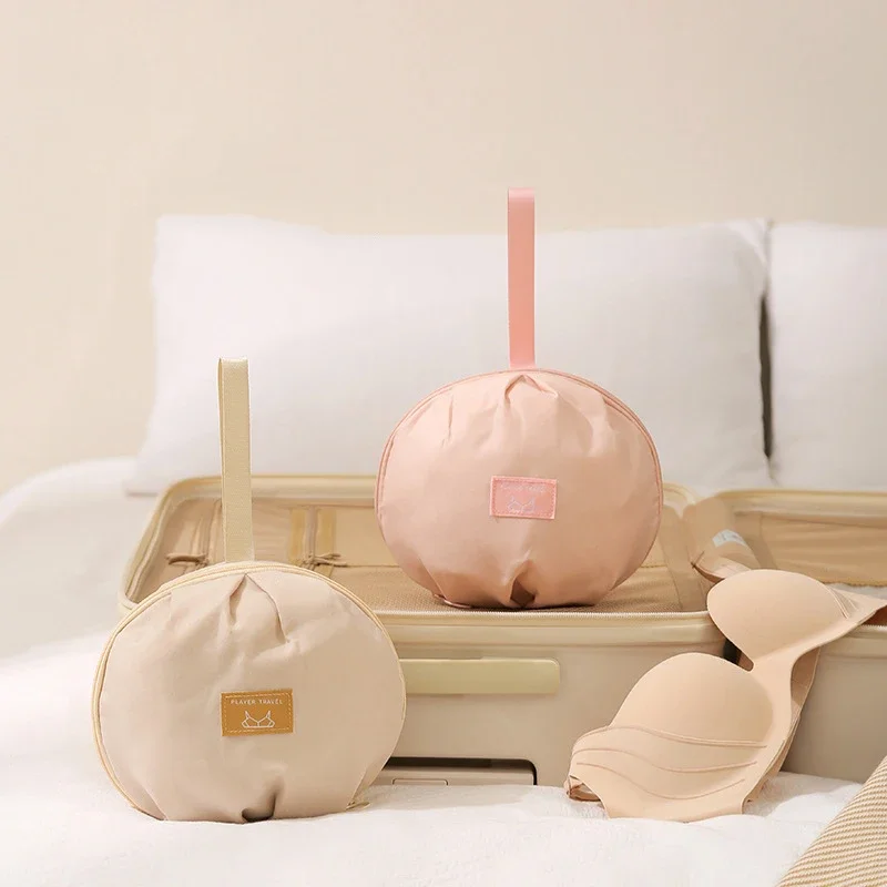 1 قطعة الملابس الداخلية المحمولة السفر الجوارب الصدرية المنظم حقيبة ألياف البوليستر يده حقيبة التخزين للملابس الحميمة الكرة على شكل