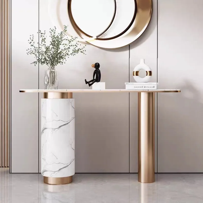 FOR Xuanguantai Enters The House Against The Wall, Living Room End View Table, Narrow Case Rock Slab Cabinet
