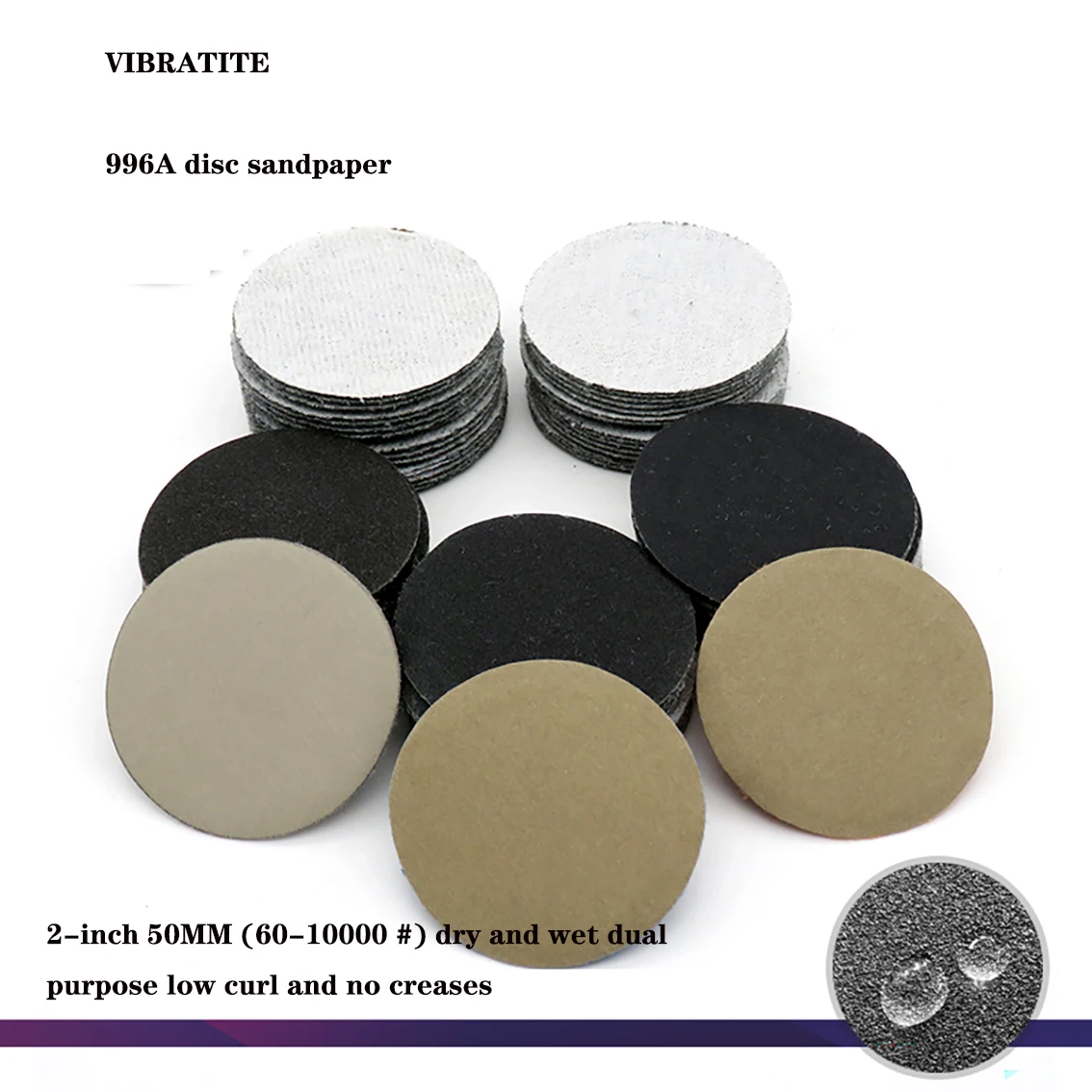 

2Inch 50mm 60-10000Grit Sanding Wet&Dry Sandith Hook Loop Sanding Pad Disc Round Sand For Woodworking Car Polishing Finishing