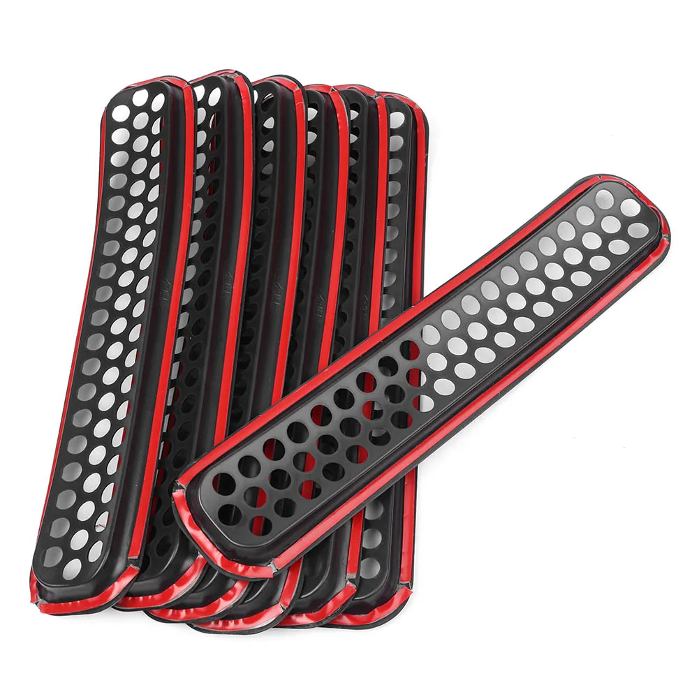 7pcs 34cm*7cm Front Grille Covers Insert Mesh Grill For Jeep Wrangler TJ 1997 1998 1999 2000 2001 2002 2003 2004 2005 2006