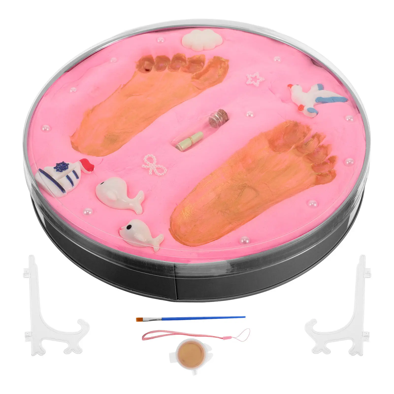 

Baby Handprint Footprint Kit Newborn Memorial Frame Safe Non Toxic Clay Keepsake Nursery Decoration Baby Shower Party Favors