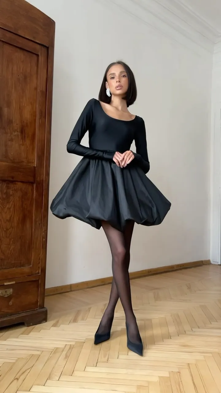 Fashion White A-line Short Bubble Skirts New Arrival Black Mini Women Bubble Skirt Handmade Maxi Skirt