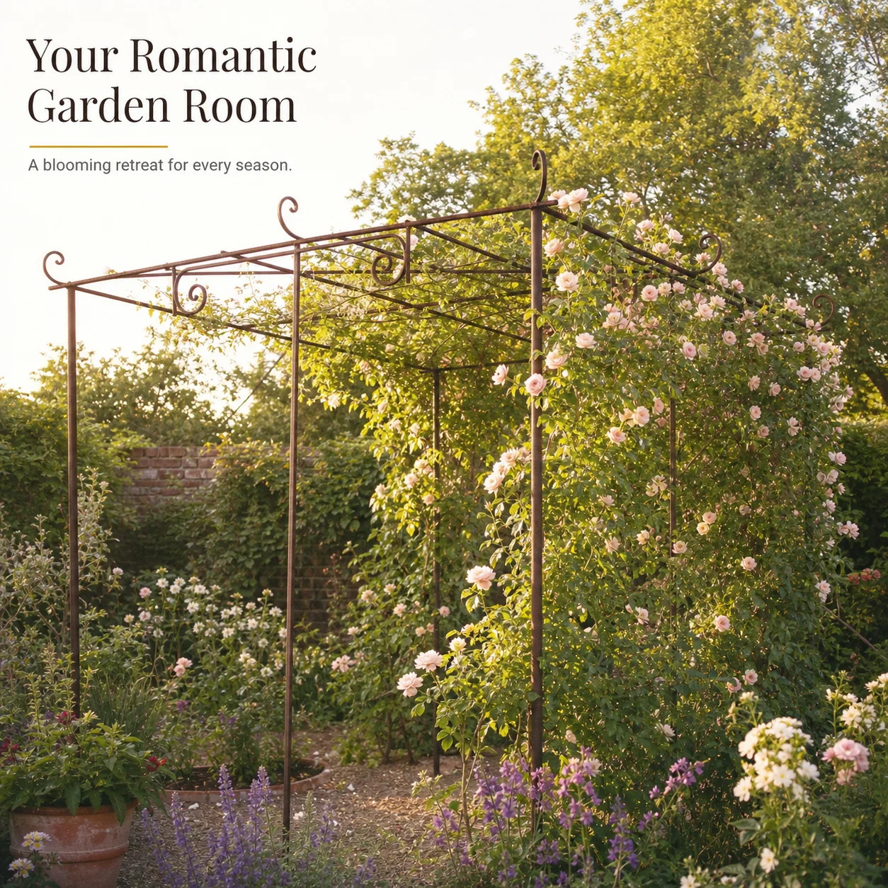 Eisen-Pergola Antik-Braun 3x3x2,5m Garten-Terrassen-Pavillon Outdoor-Struktur