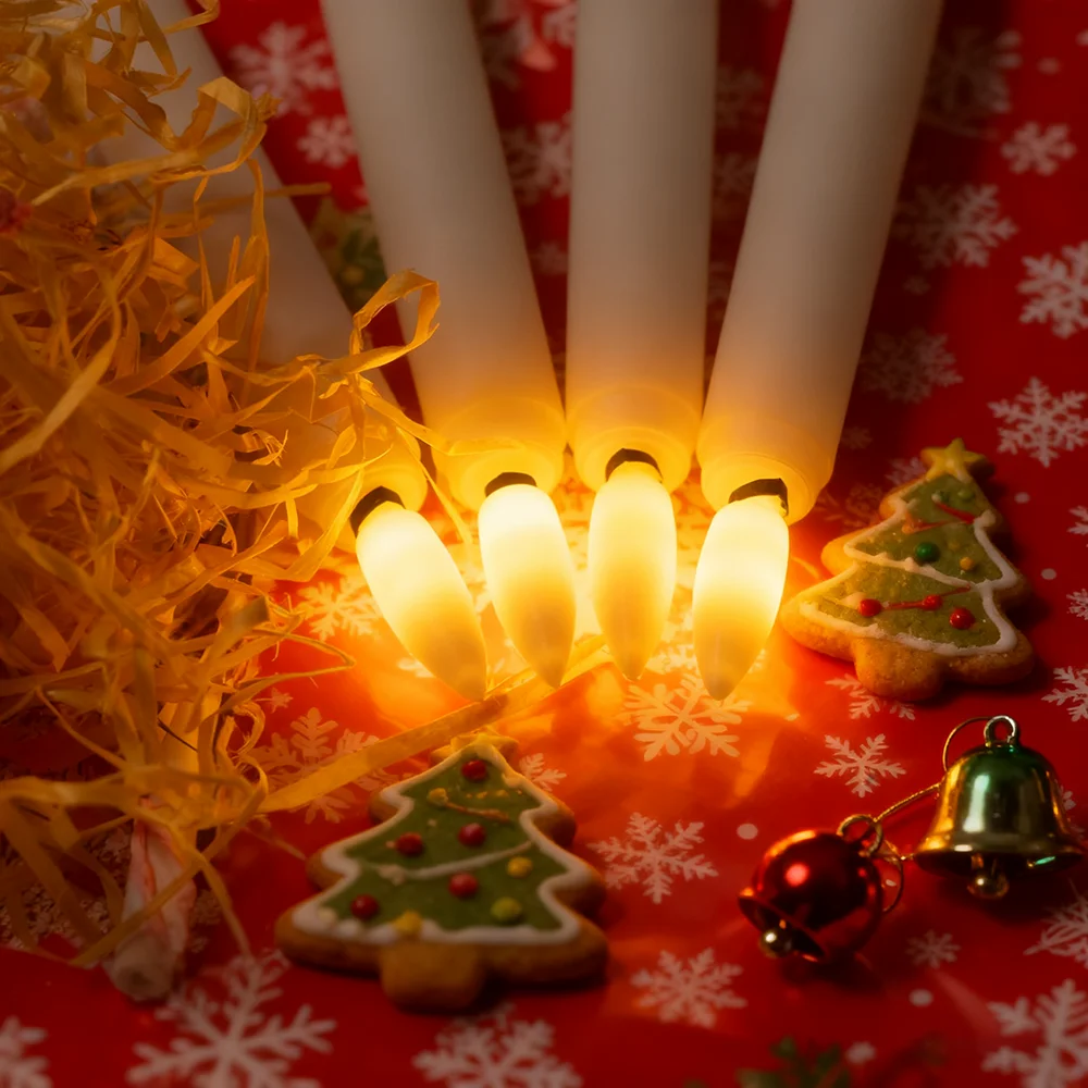 6pcs Flameless Flashing Long Candles Lights, LED Taper Candle Lights Battery Operated Window Candles LED Taper