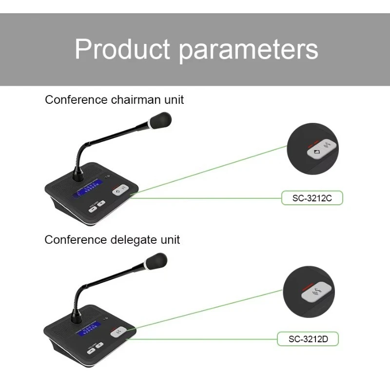 Conference Room Meeting Solutions Representative Unit Microphone Compact Digital Conference System Representative Unit