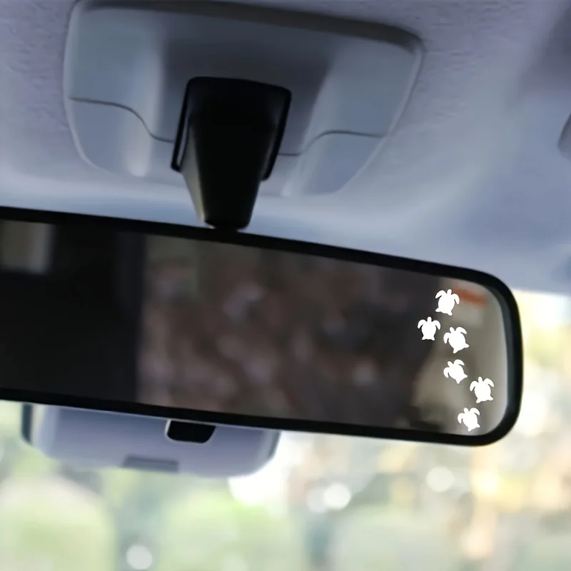 2PCS Cute Turtle Car Mirror Stickers Waterproof Removable Vinyl Decals For Auto Laptop Fun Animal Decoration