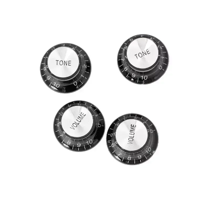 Guitar 2 Tone 2 Volume Control Knobs Silver Top Hat Bell Aluminum For Gibson Les Paul SG Musical Instruments Guitar P