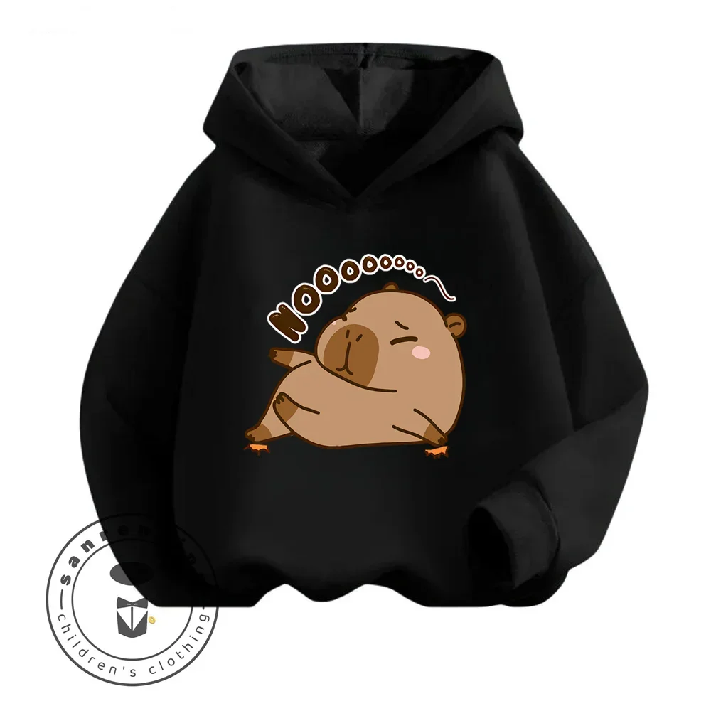 Super Cute Long Sleeve Garments with Capybara Cartoon Characters Design Ideal Children Boys Girls Spring and Autumn Hoodie