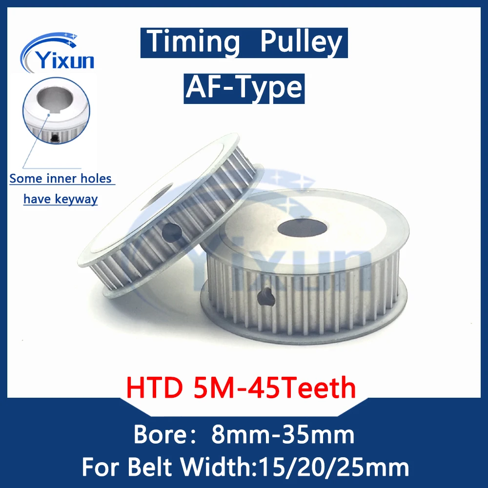 

HTD 5M Timing Pulley 45 Teeth Bore 8mm-35mm For Belt Width 15mm-25mm HTD 5M 45Teeth Keyway Synchronous Wheel 5M Drive Belt Gear