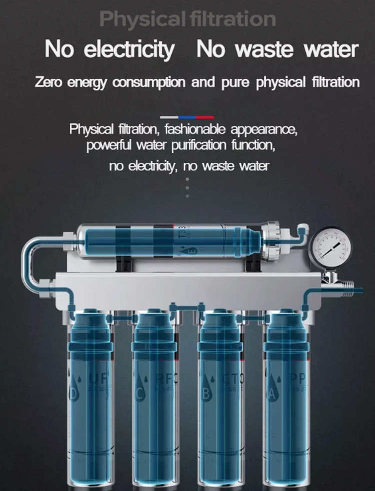 Eire purificador de água de ultrafiltração de 5 estágios com display inteligente led purificador de água potável direto doméstico de cozinha