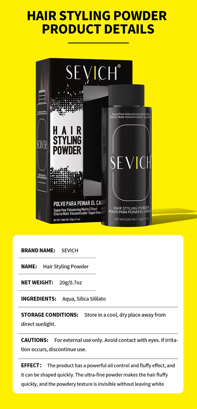 SEVICH Haarstyling-Puder, 20 g, Ölkontroll-Haarpuder, flauschiges Haarpulver, erhöht das Haarvolumen, mattes Styling-Formpulver – Detail 9
