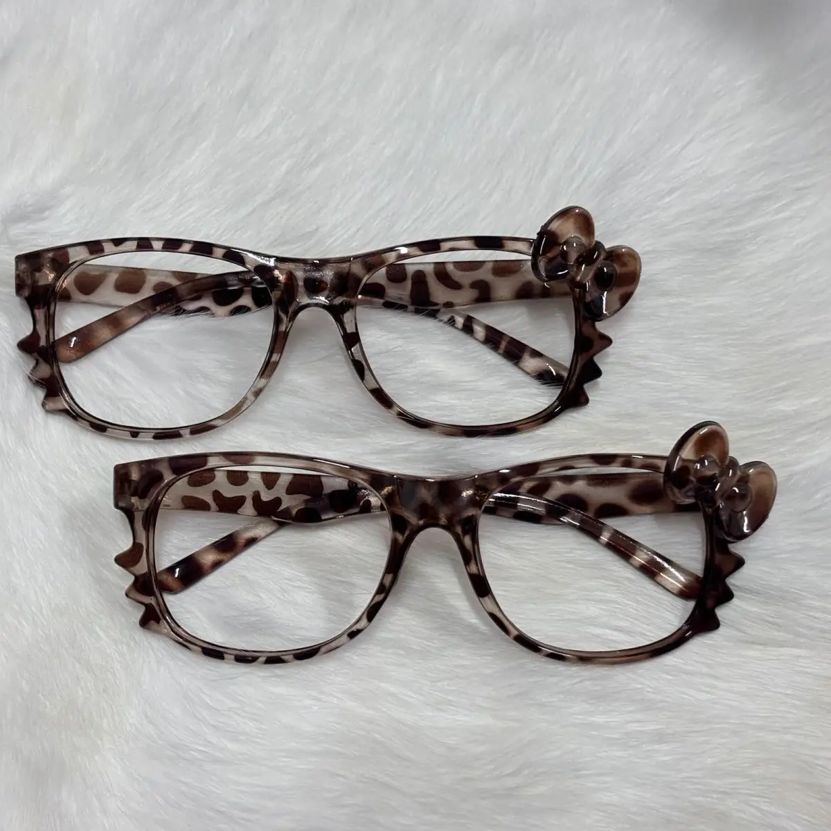 Kawaii Hello Kitty Retro Glasses Y2k Leopard Frames anime kt Cartoon Fashion Girls Photo Props Eyewear Decorative Accessories