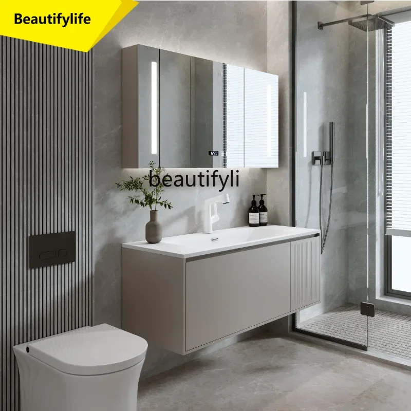 

X188 Stainless Steel Bathroom Cabinet Bathroom Smart Mirror Cabinet Ceramic Whole Washbin Wash Inter-Platform BasinWashbasin Ca
