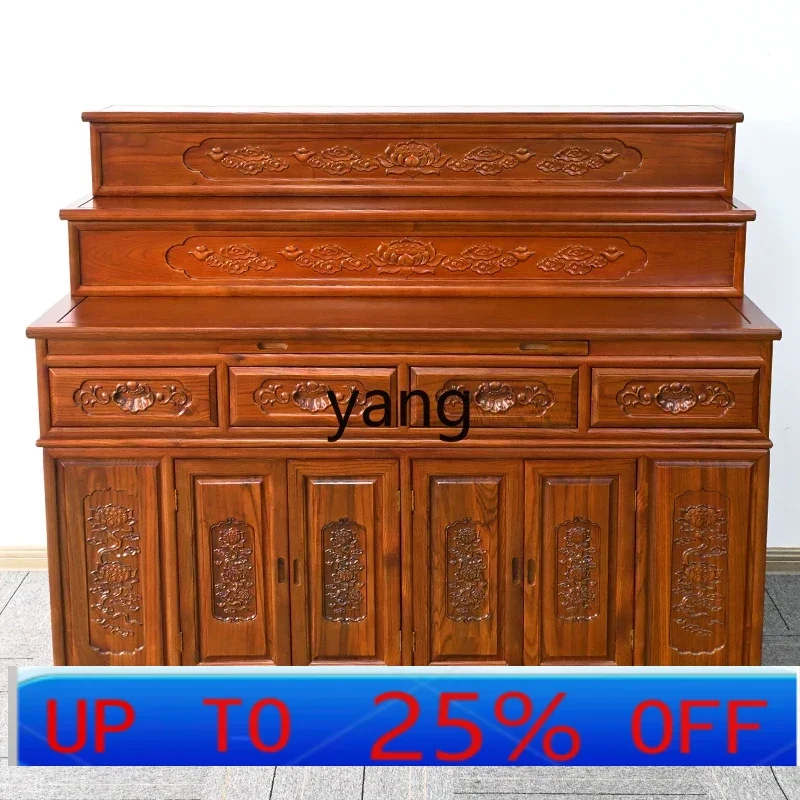 

LTT Solid wood camphor wood three-layer Buddha table for temple home living room Chinese style