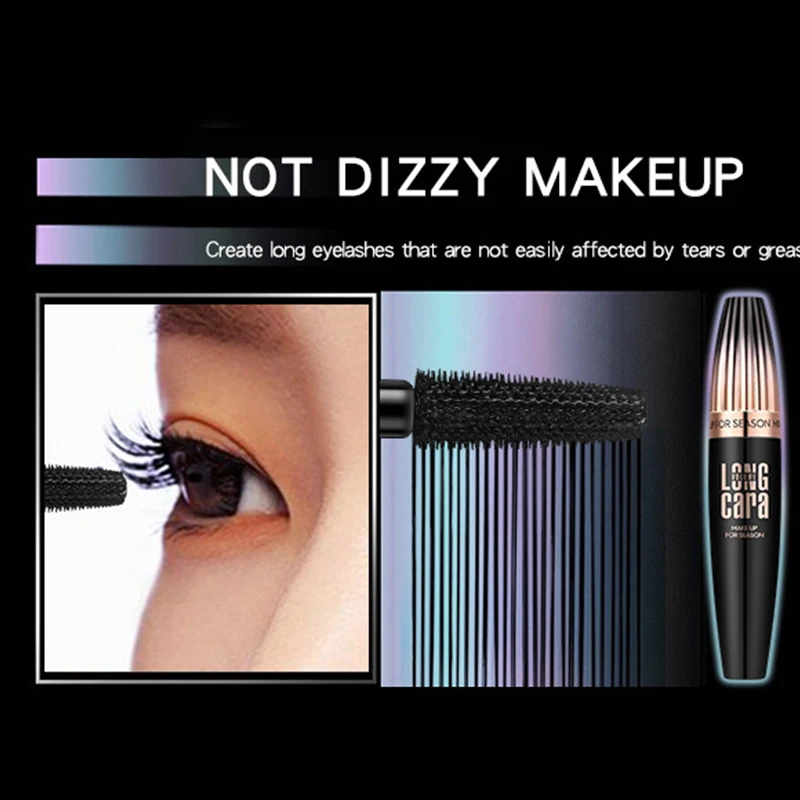 1Pc 4D Seide Faser Lash Mascara Schwarz Wimpern Verlängerung Mascara Schönheit Dick Augen Wimpern Curler Kosmetische Wasserdicht Mascara