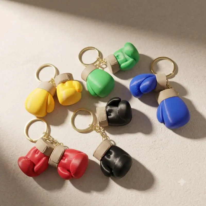 Unique Boxing Gloves Key Chain Simulation Fitness Equipment Pendant Keyring For Men Women Couple Car Keys Pendant