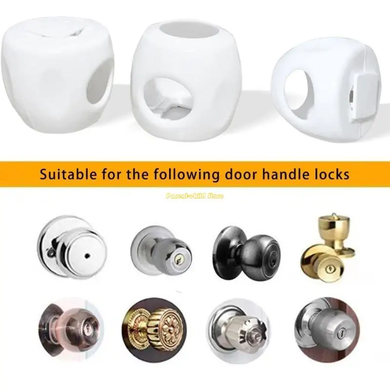 wxtd Child Proof Door Lock 슬리브 둥근 도어 손잡이 가드 아기 안전 쉬운 마운트
