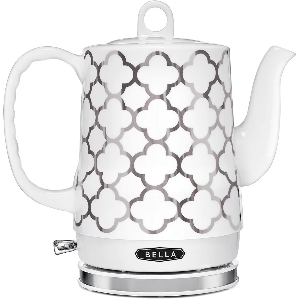 

Electric Kettle & Tea Pot - Ceramic Water Heater with Detachable Swivel Base, Auto Shut Off & Boil Dry Protection