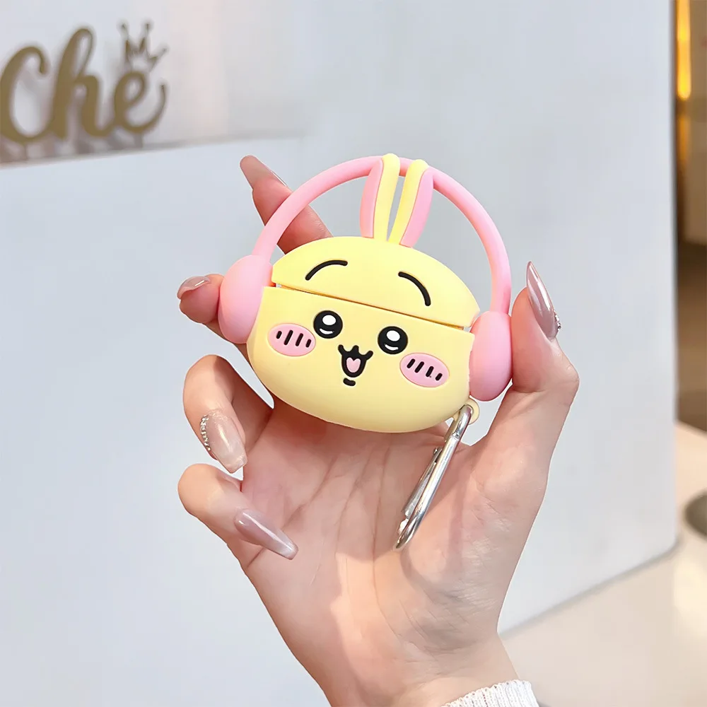 حافظة لهاتف Airpods Pro 2، غطاء حماية لطيف ثلاثي الأبعاد من Chiikawa لسماعات Airpods 1/2/3/4 حافظة للأطفال والأولاد والبنات Funda