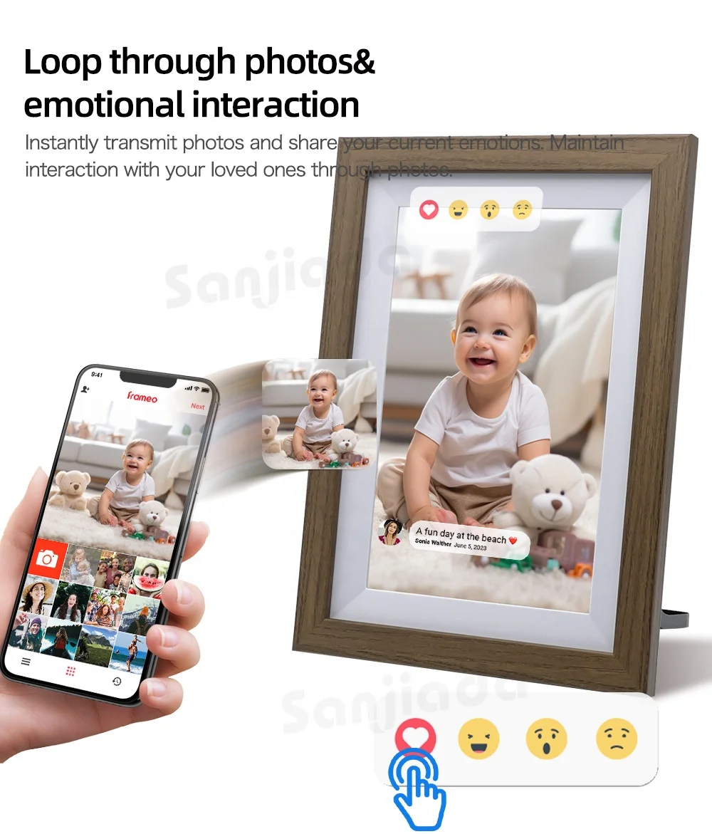 

2026 Digital Photo Frame Wifi Wood Digital Picture Frame 10 Inch 15 Inch Frameo You Can Send Pictures Videos To