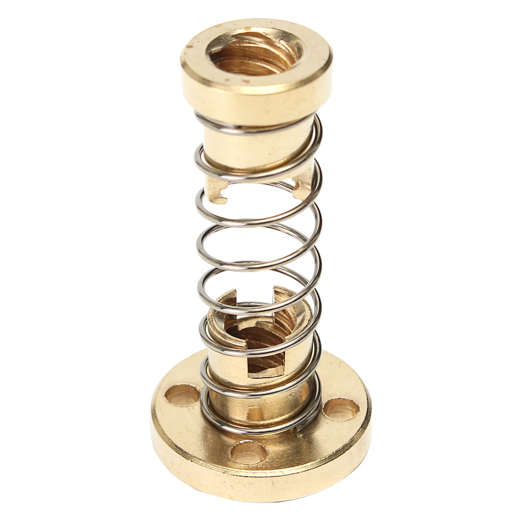 Anti-backlash Nut T8 Spring Loaded Rubber Lead Screw Compatible Gold Color for