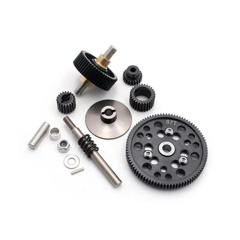 KYX simulation model car Axialscx10 gearbox metal gear reinforced steel gearbox gear assembly 56T/15T