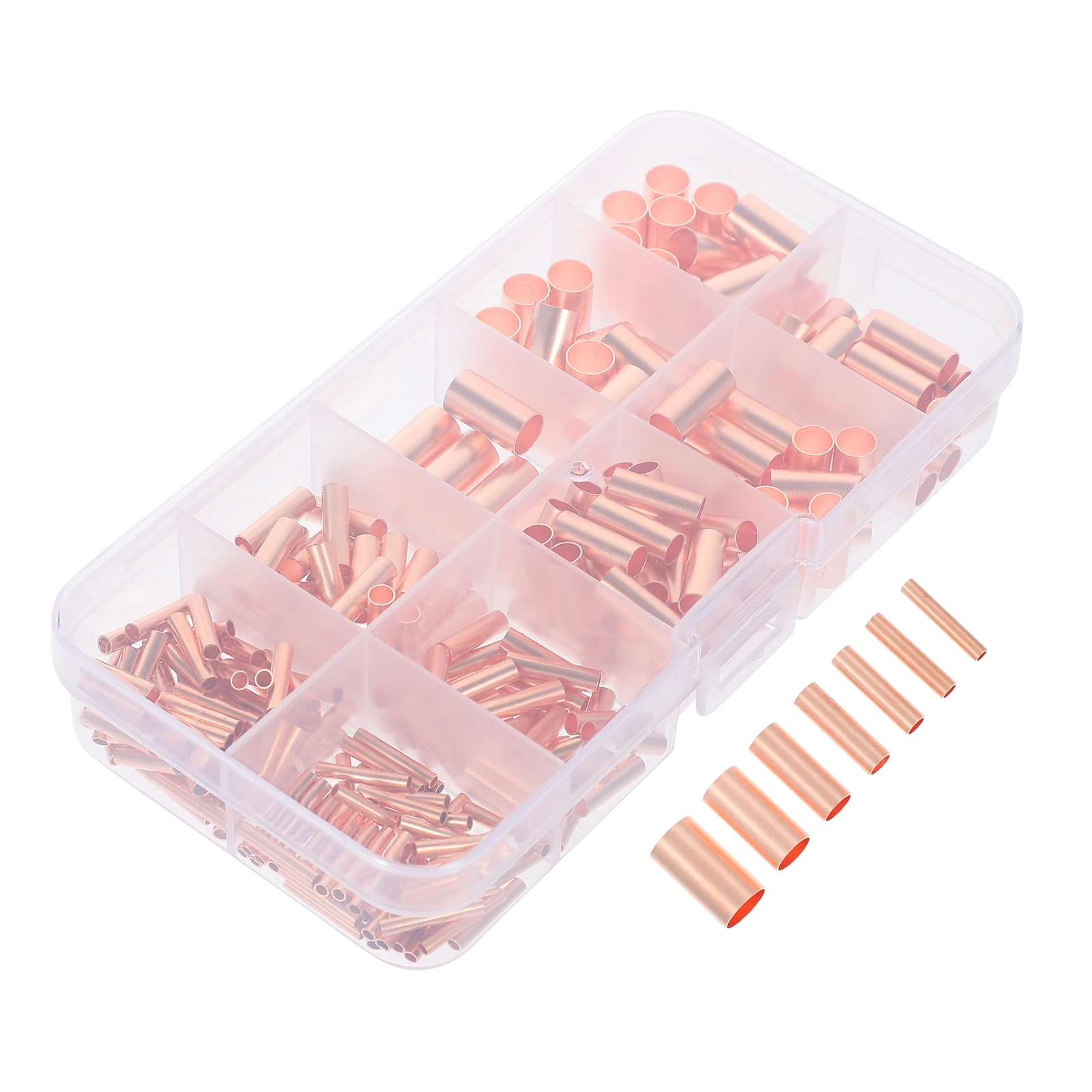 

250 Pcs Copper Connecting Tubes Wire Connectors Intermediate Joint Pipes Small Tubing Home Industry Tools Parts