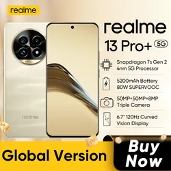 Global Version realme 13 Pro+ 5G Smartphone Snapdragon 7s Gen 2 realme 13 Pro Plus 50MP Camera 5200mAh 80W Battery NFC OTG