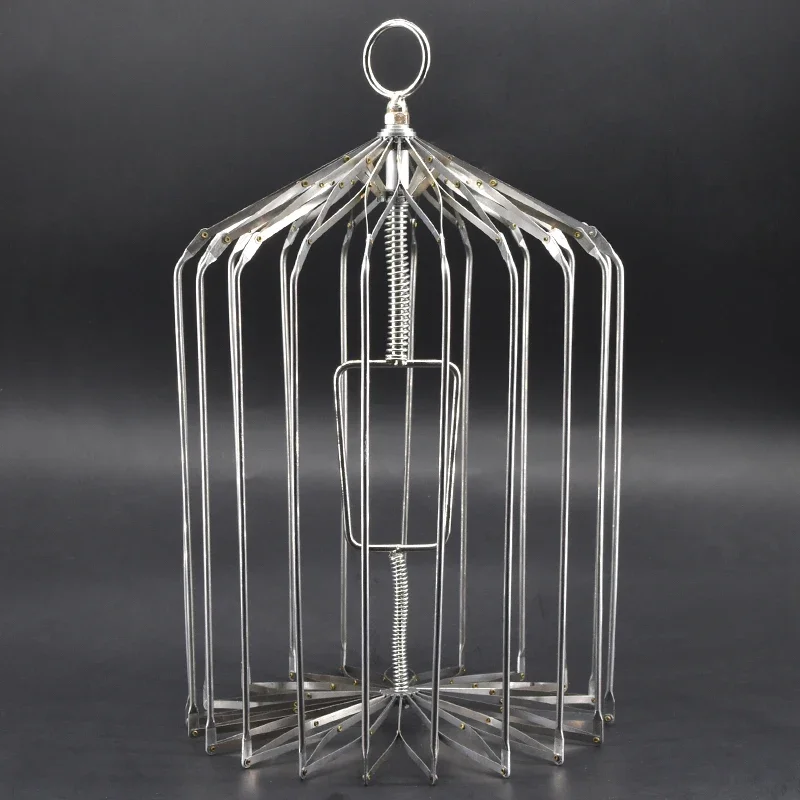 Silver Steel Appearing Bird Cage - Small Size (Dove Appearing Cage) Magic Tricks Magician Stage Illusions Gimmick Props