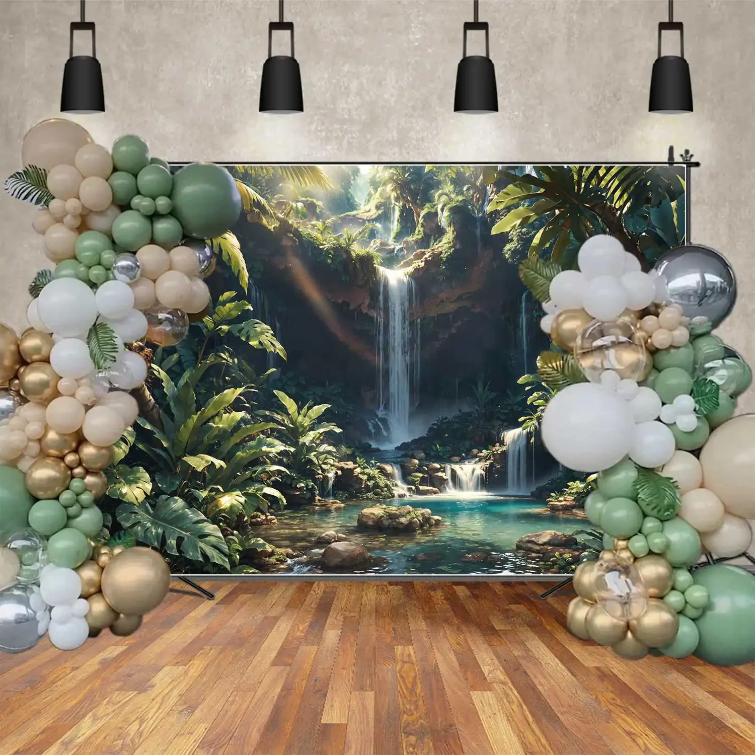 Fondos de fotografía de cascada de verano, decoraciones tropicales personalizadas para cabina de fotos de bebé, accesorios de estudio fotográfico