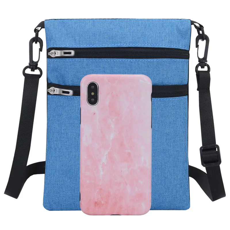 Crossbody Passport Holder Security Neck Stash Pouch Wallet with Blocking for Travel Multifunctional Halter Mobile Phone Bag