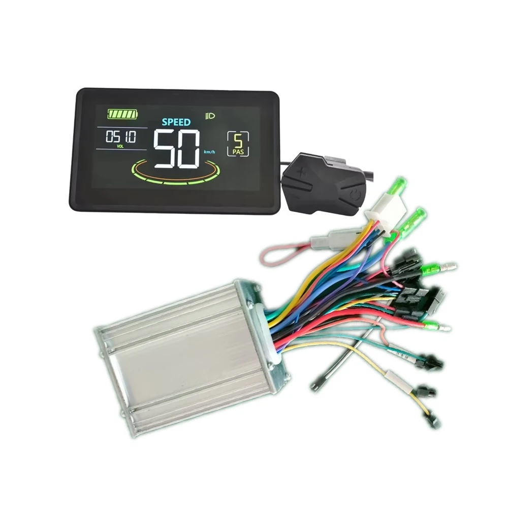 Electric Bicycle Brushless Controller 24V 36V 48V 60V 350W 18A Waterproof Colour LCD Display Meter  For E-Bike Scooter