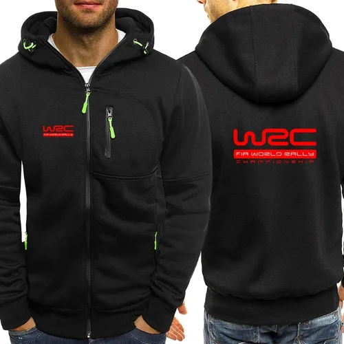 Imagen 2 del producto Nueva primavera otoño hombres World Rally Championship WRC Logo impresión moda ropa de calle con capucha Casual cremallera sudaderas con capucha de alta calidad