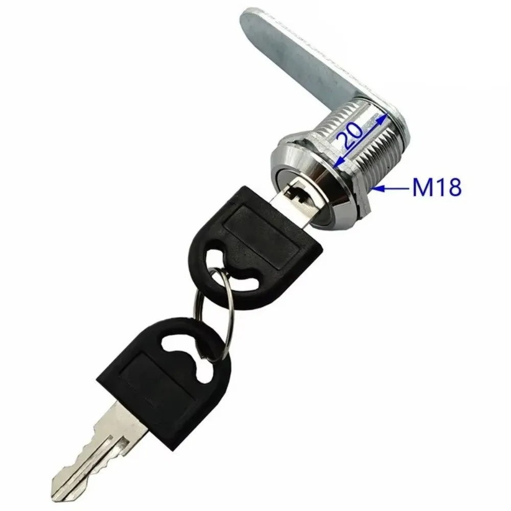 Practical 16/20/25/30mm Cam Lock Silver Metal Cabinet Door Lock Easy Replacement with 2 Keys Cabinet Lock Filing Cabinet