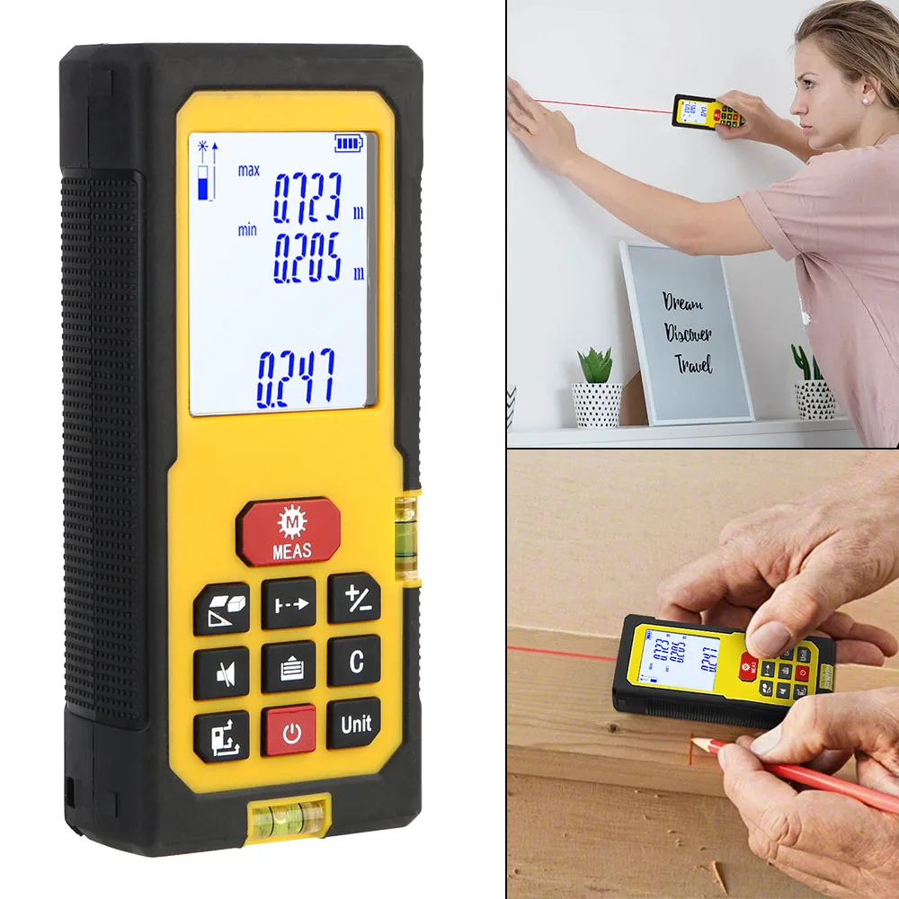 Measure Distance Area Volume 50M Precision Indoor Handheld Electronic Gauge Laser Rangefinder Infrared Measurer Laser Distance