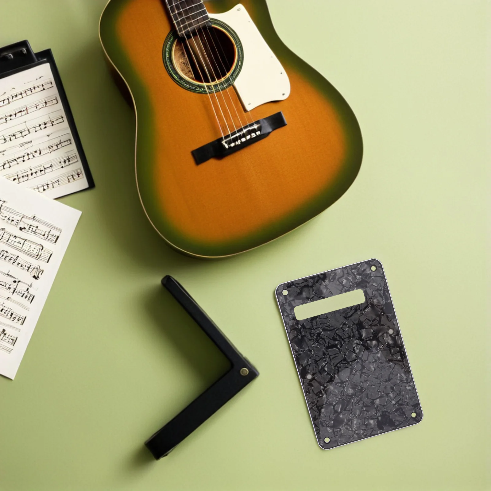 

2pcs Electric Guitar Back Plate Cover 6-Hole Tremolo Cavity Cover Plate Replacement Parts For Electric Guitar Beginner