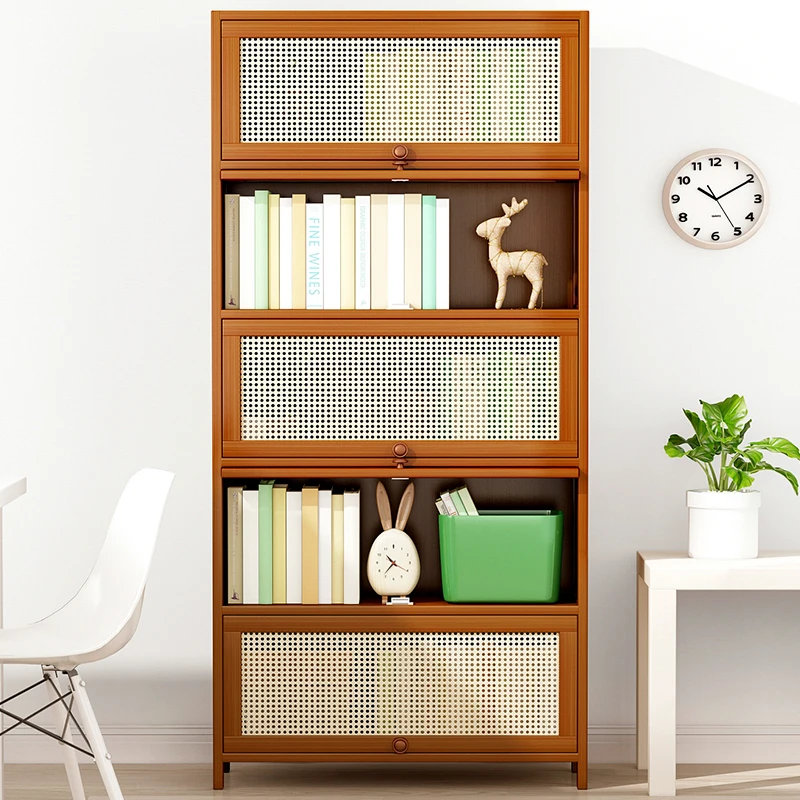 Doors Sideboards Bookcase Display Bamboo Cube Modern Bookcase Corner Filing Estante Para Livros Nordic Furniture For Livingroom