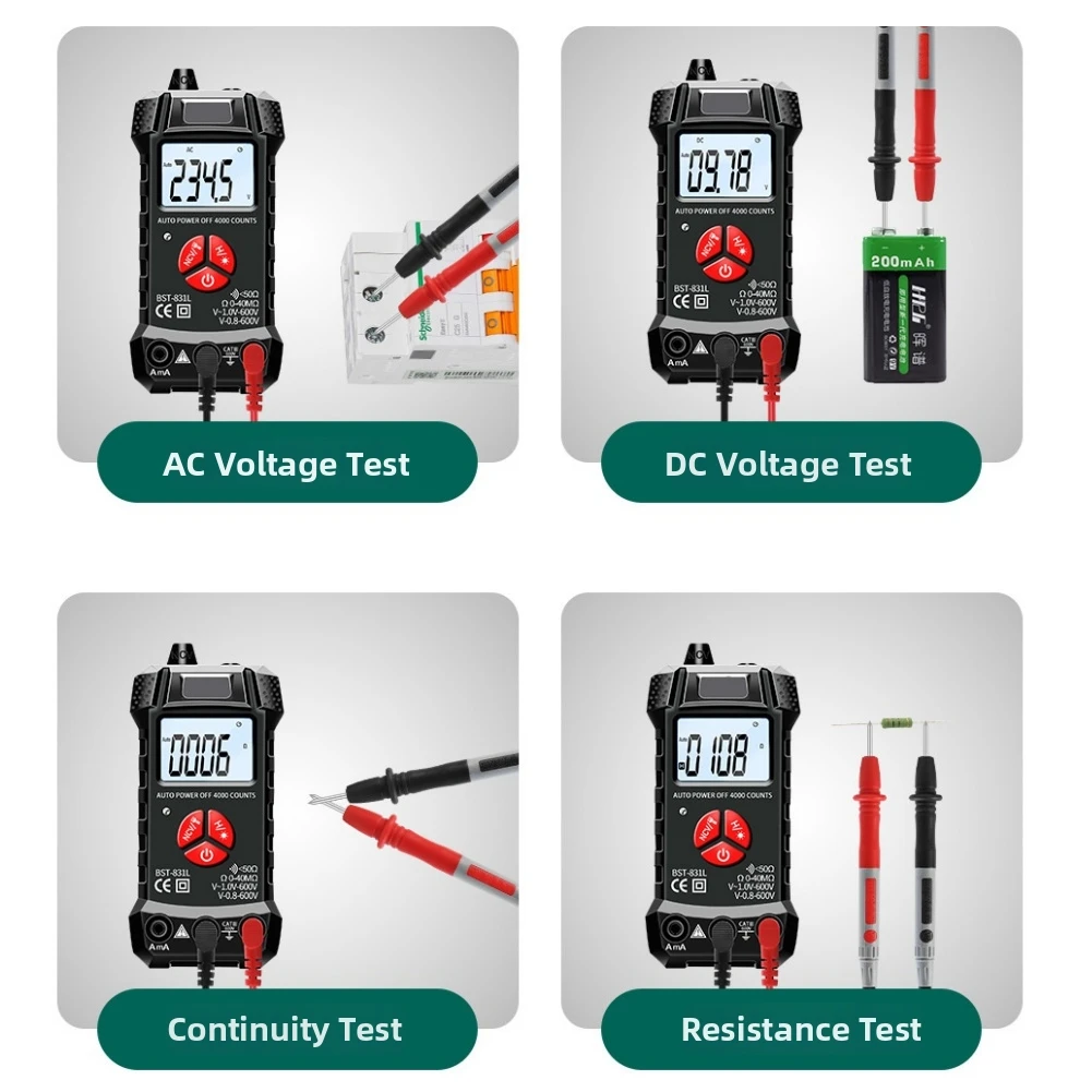 BST-831L Fully Automatic Multimeter Intelligent Recognition Digital Electrical Instruments Tester High-Definition LCD Display