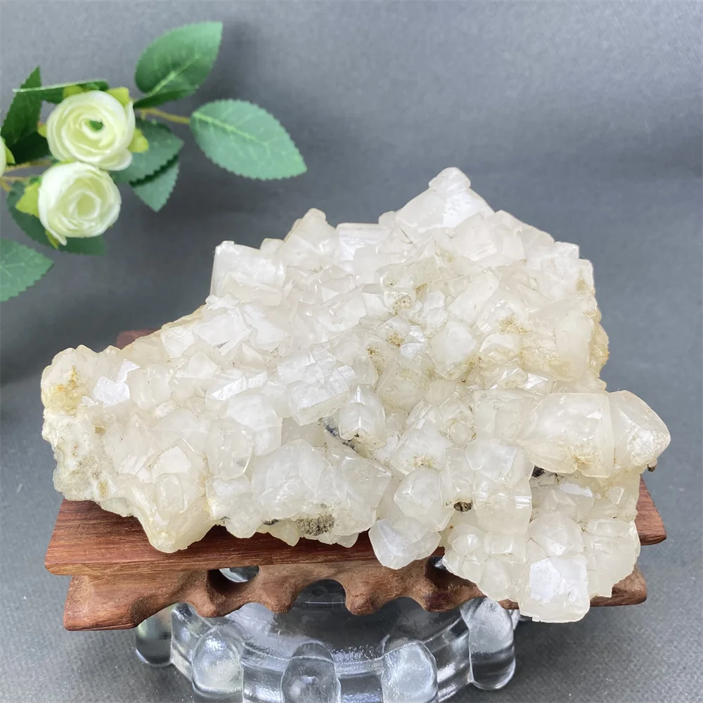 Natural White Crystal Cluster Original Ore Specimen for Teaching Home Living Room & Office Desktop Decorative Mineral Stone