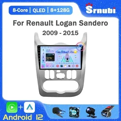 Reproductor de vídeo Multimedia de Radio para coche 2Din 4G Android 12 para Renault Logan 1 Sandero 2009 - 2015 Dacia Duster GPS navegación Carplay