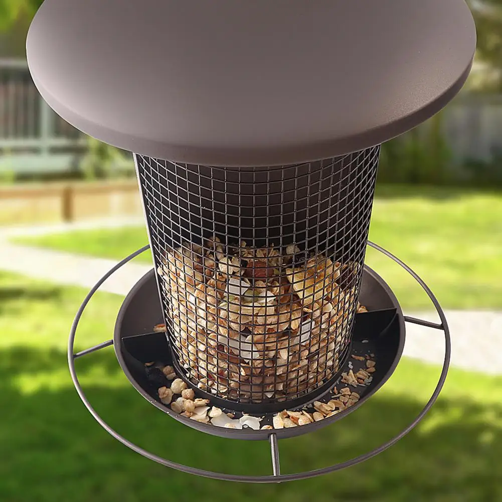 Bird Feeder with High-quality Materials Weather Resistant Metal Bird Feeder 2-in-1 Hanging Design for Outdoor for Uninterrupted